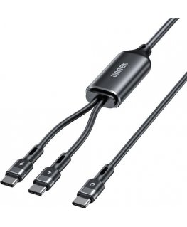 UNITEK USB-C KAAPELI 2IN1 PD 100W SILIKONI 1,8M