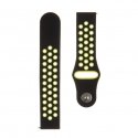 20mm Double Silicone Watch Band Black Yellow
