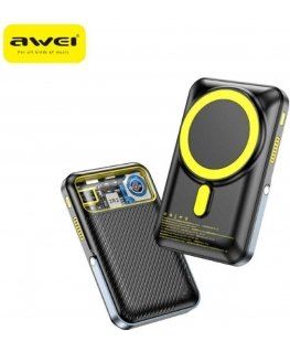 Awei PA-10 10000mAh ulkoinen akku induktiivinen MagSafe musta