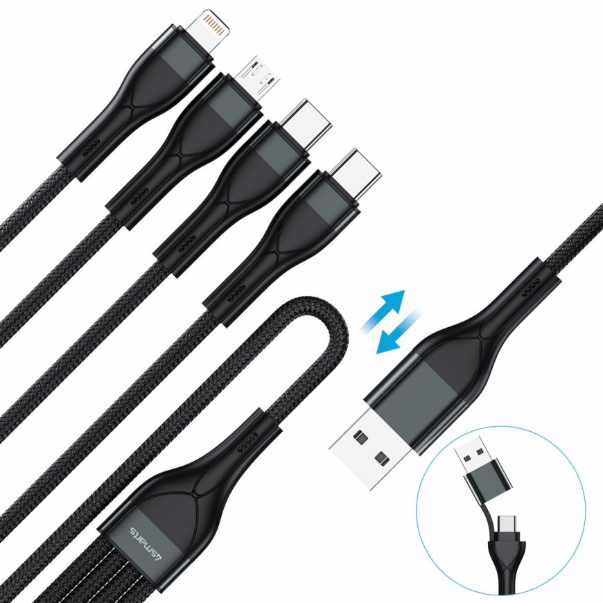 4smarts 541023 USB-kaapeli 1,2 m USB A/USB C USB C/Micro USB-A/Lightning musta – 3