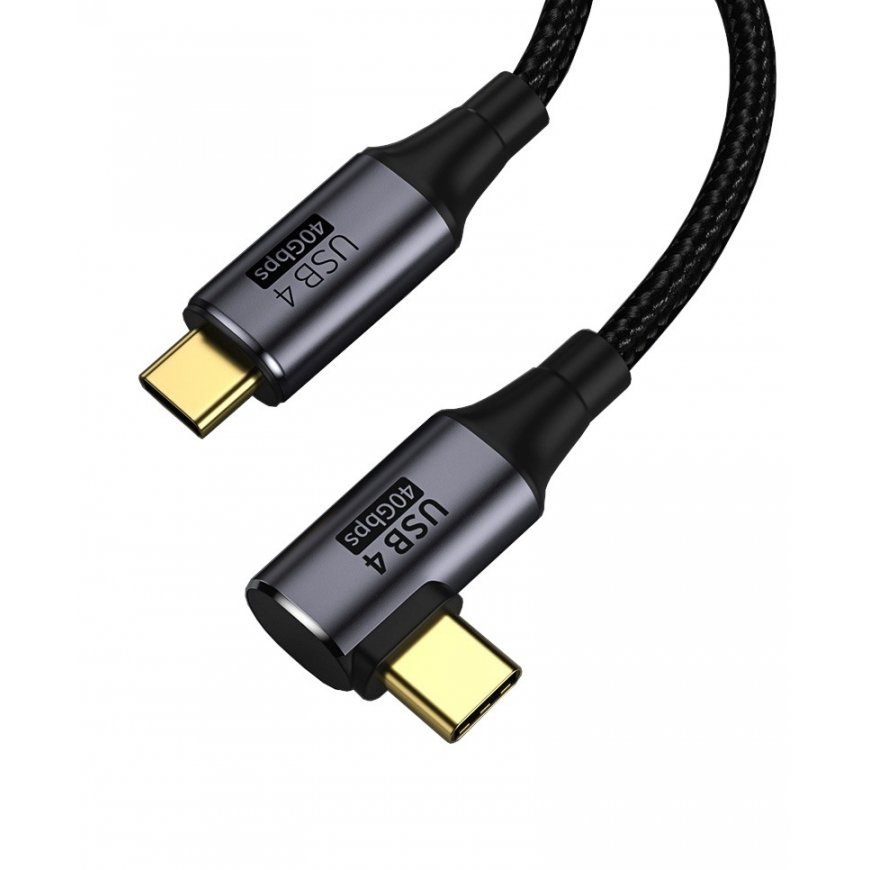 PremiumCord KU4CU03 USB-kaapeli USB4 Gen 3x2 0,3 m USB C musta, Harmaa
