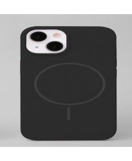 Apple iPhone 15 mīkstā taustes silikona vāciņš ar magnētisko melno