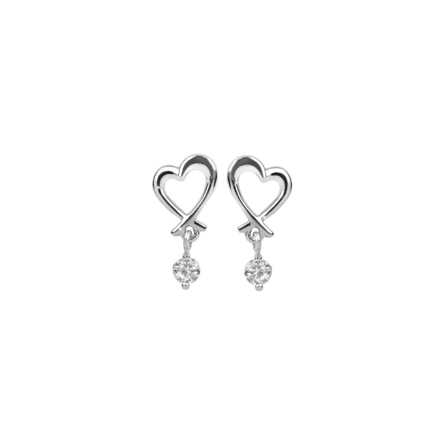 Brilio Silver Dazzling silver earrings Feathers with zircons EA1202WG – 2