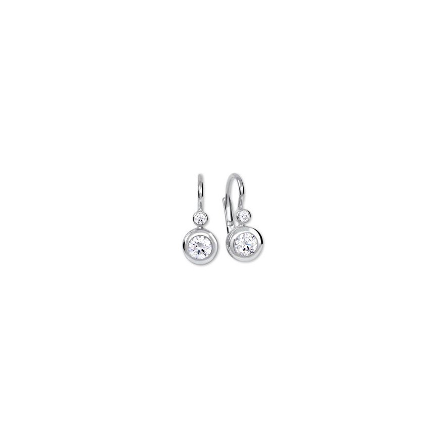 Brilio Silver Modern silver earrings with zirconia and real pearls EA1200W – 2