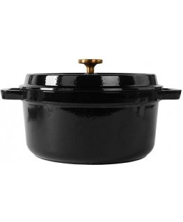 Apaļš emaljēts čuguna katls Zyle ZY01BKKI, melns Ø27 cm, 5 l