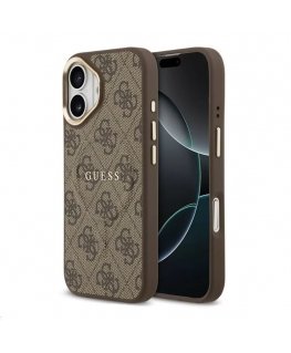Apple iPhone 17 PU odos 4G auksinė rėmo MagSafe dėklas rudas
