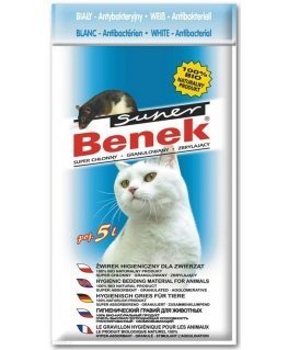 CERTECH Super Benek Biały Antybakteryjny - żwirek dla kota zbrylający 5l