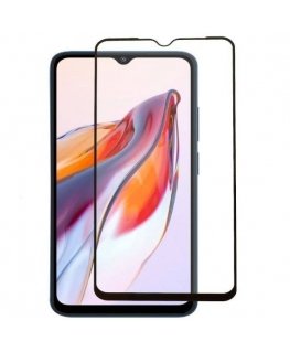 Temperēts stikls 6D Xiaomi Redmi 10C / 12C / Poco C40 melnā rāmī