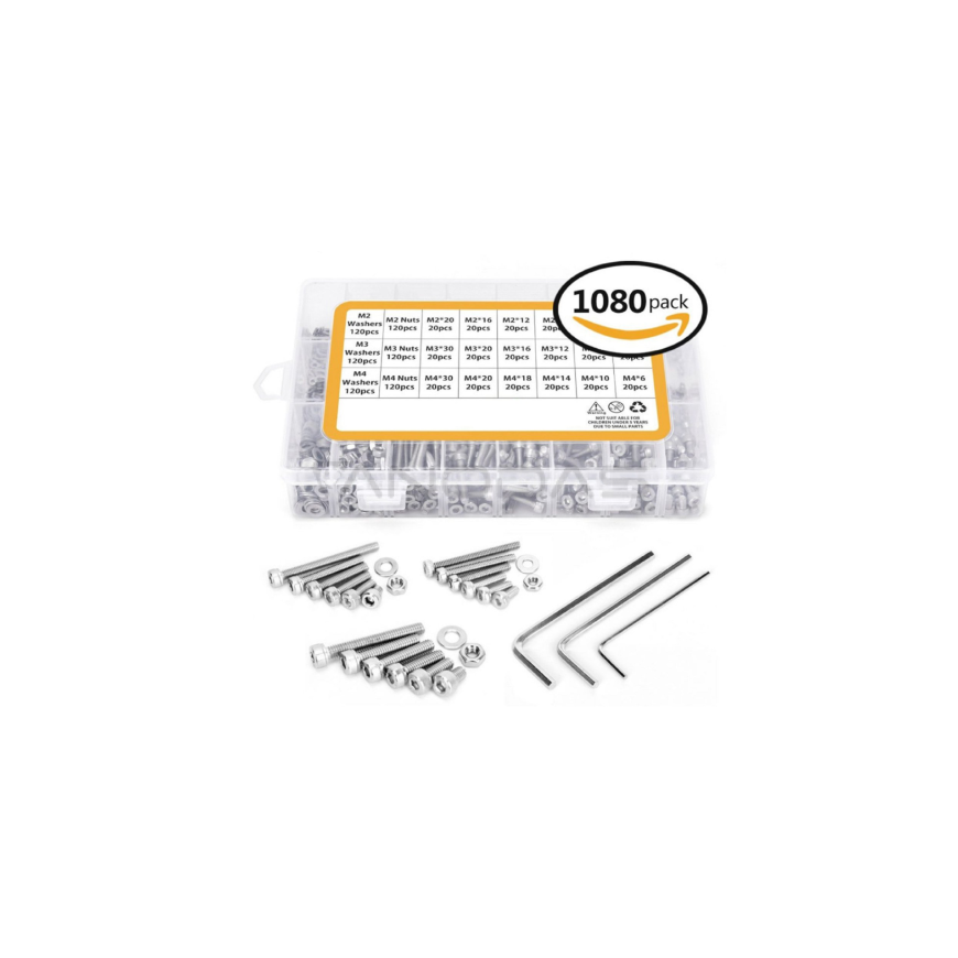OEM M2 M3 M4 Stainless Steel Bolt Nut Washer Set - 1080pcs