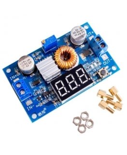 OEM DC/DC sprieguma pārveidotājs no 4-38V uz 1.25-36V 75W (SOLO) + voltmetrs