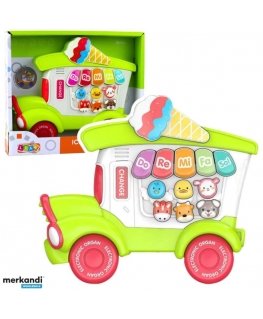 Lean Toys Musiikkilelu lapsille - vihreä piano jäätelöautossa