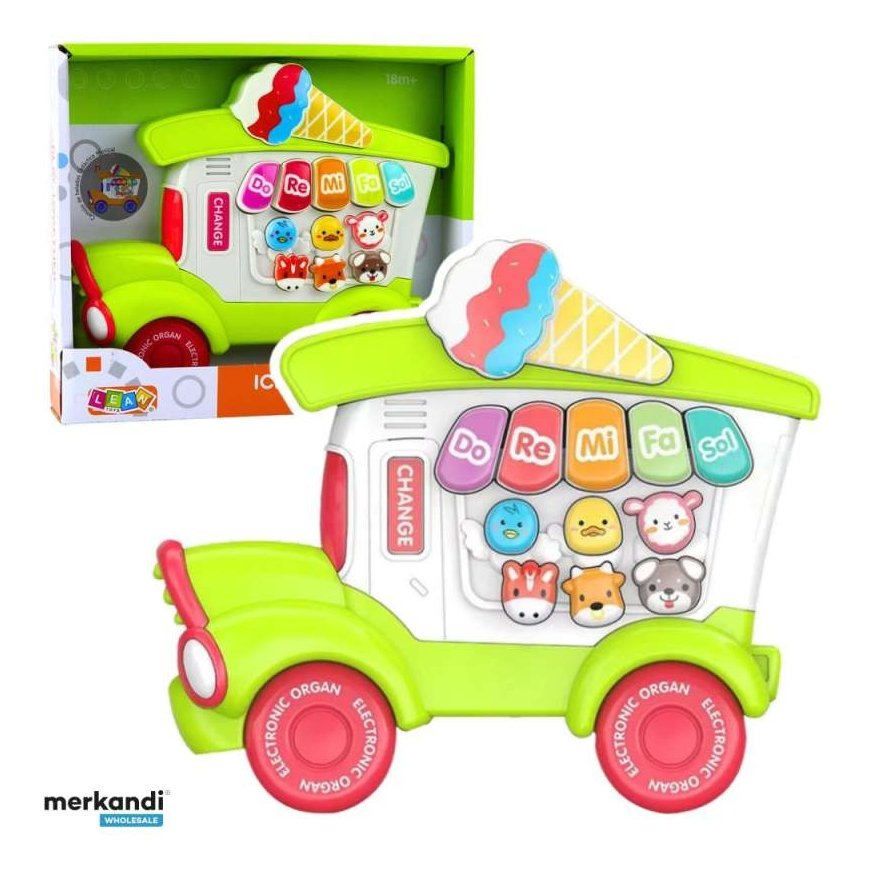 Игрушка для детей Lean Toys - зеленое пианино на колесах с мороженым