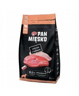 Pan Mięsko Телятина с индейкой сухой корм для собак хрустики XS 3кг