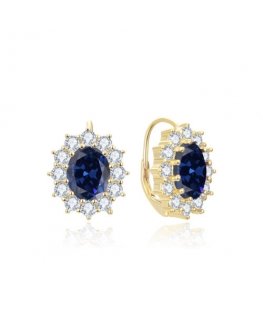 Beneto Impressive earrings with blue zircons AGUC3295BL-GOLD