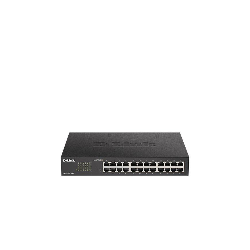 D-Link DGS-1100-24V2 verkkokytkin Hallittu L2 Gigabit Ethernet (10/100/1000) 1U musta