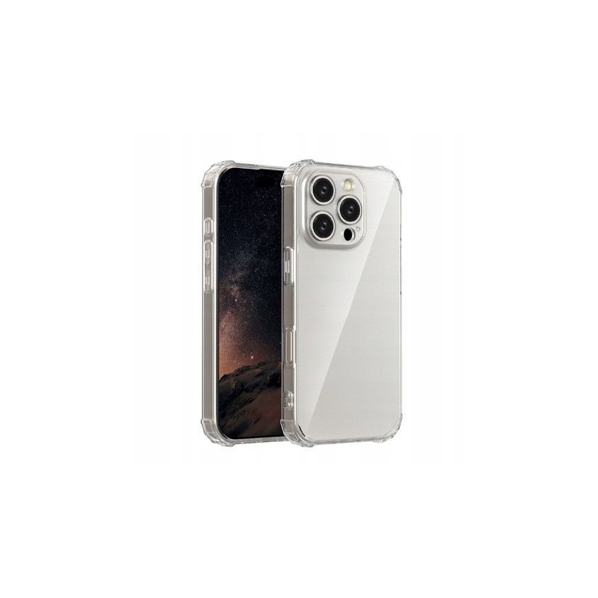 Apple iPhone 17 Anti Shock 1,5 mm dėklas didelis skylė Skaidrus