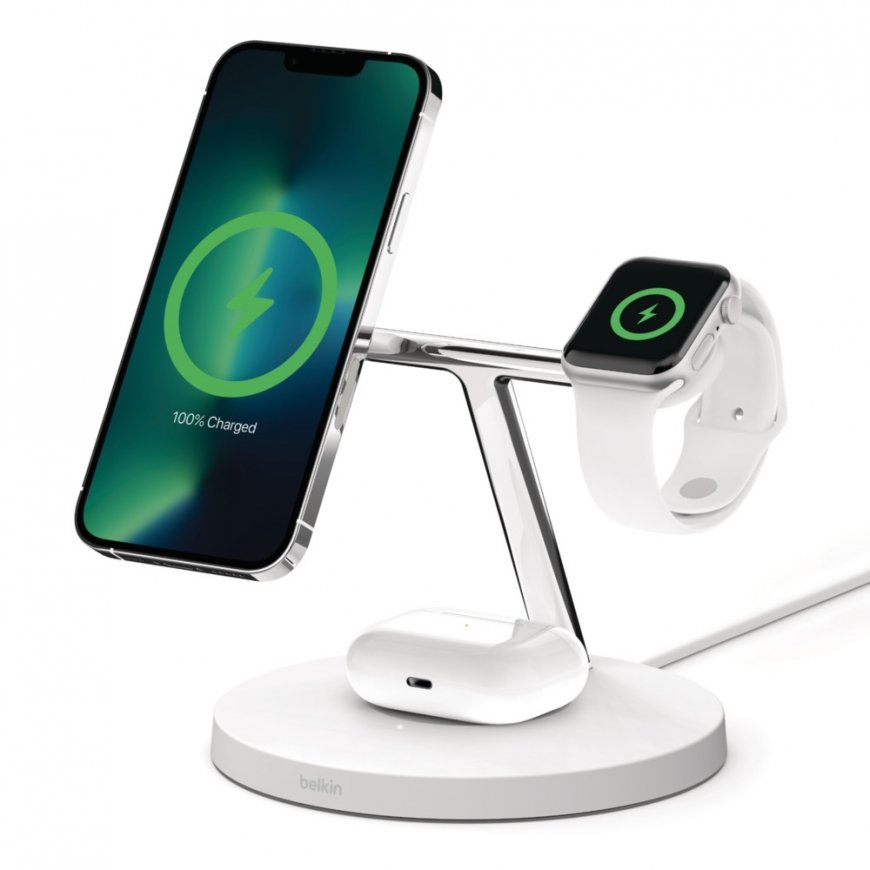 Belkin WIZ017vfWH Kõrvaklapid, Nutitelefon, Nutikell Valge Vahelduvvool Traadita laadimine Kiirlaadi