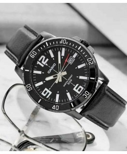 CASIO MEN'S WATCH MTP-VD01BL-1B (zd169d) + BOX