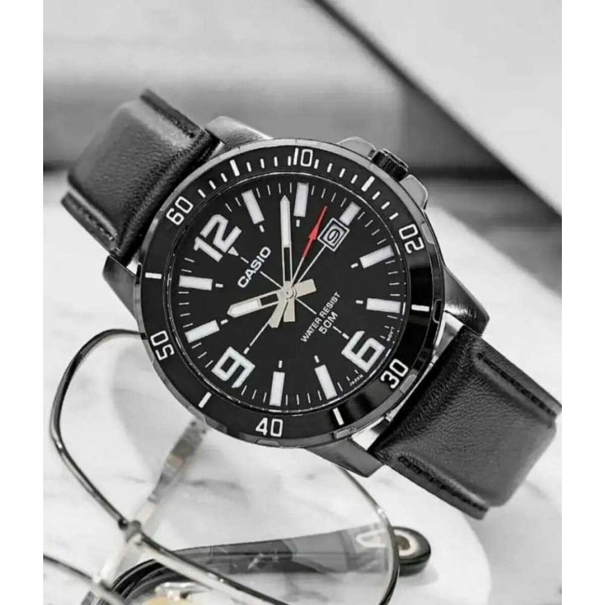 CASIO MEN'S WATCH MTP-VD01BL-1B (zd169d) + BOX