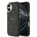 Чехол Guess PU Leather 4G Gold Frame MagSafe для iPhone 17 черный