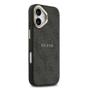 Чехол Guess PU Leather 4G Gold Frame MagSafe для iPhone 17 черный