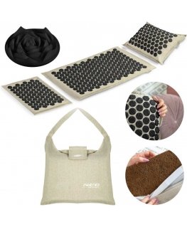 Acupressure massage mat with pillow Neo-sport, gray/black