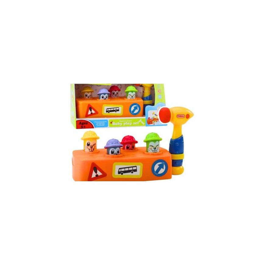 Lean Toys Interactive toy with a hammer and mice, 28x12x13 cm
