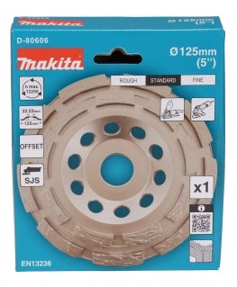 Makita D-80606 KIVIHIOMAKIEKKO BETONILLE, kaksoissegmentti, 125mmx22,23mm