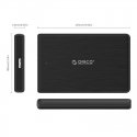 ORICO 2189C3-BK-BP tallennusaseman kotelo HDD-/SSD-kotelo musta 2.5"