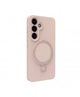 Samsung Galaxy S25 Premium Magnetiline koos alusega pehme puudutusega silikoonist kest roosa liiv