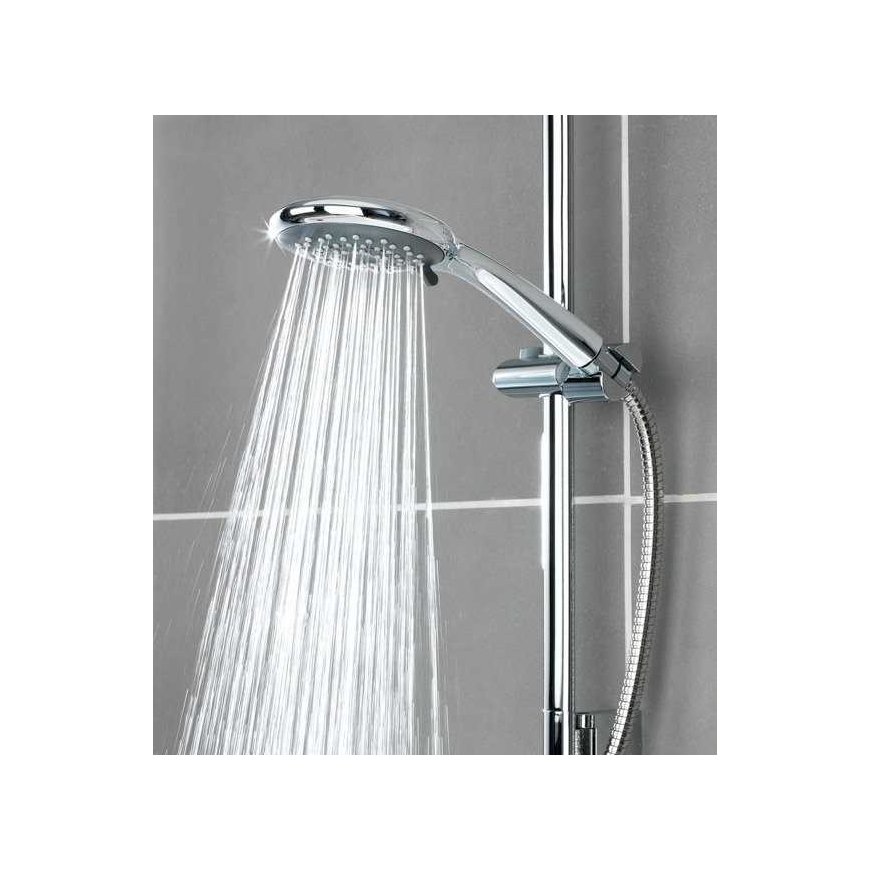 Shower head with water-saving function, Ø 11 cm, 5 jets, WENKO