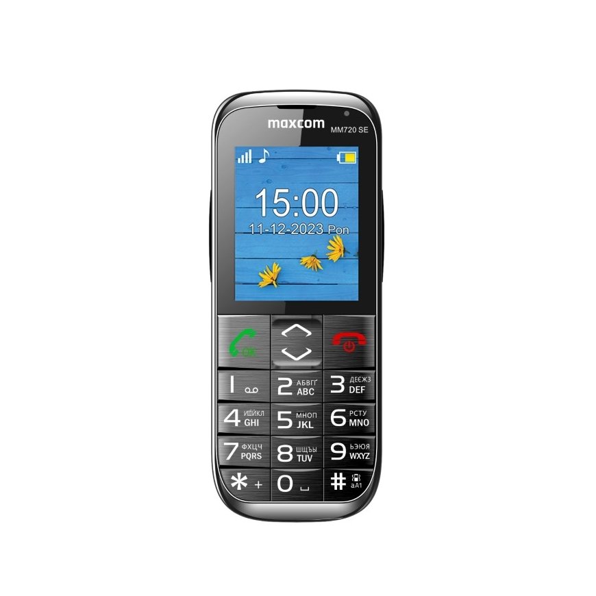 MaxCom MM720 SE mobilais telefons 5,59 cm (2.2") 82 g Melns Sākuma līmeņa tālrunis – 5