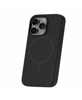 Apple iPhone 16 Pro Max minkštas lietimas silikono dėklas su magnetiniu juodu
