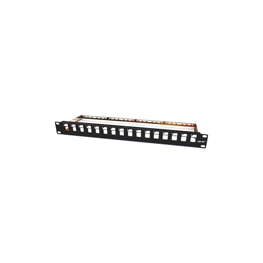 19" moduuli patch-paneeli LEXI-Net 16-porttia, musta – 2