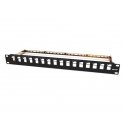 19" modular patch panel LEXI-Net 16port, black 19" modular patch panel LEXI-Net 16port, black