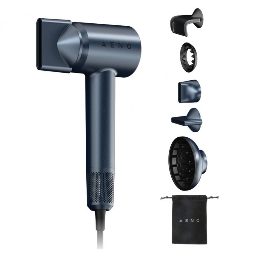 Aeno High Speed Hiustenkuivain, 220V-240V~50-60Hz, 1500W, Ionisaattori, LCD, 6+kiertotilaa, 110000RPM, alle 75dB