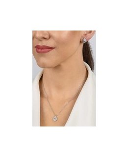 Brilio Silver Silver jewelry set with cubic zirconia SET293WG (earrings, pendant)