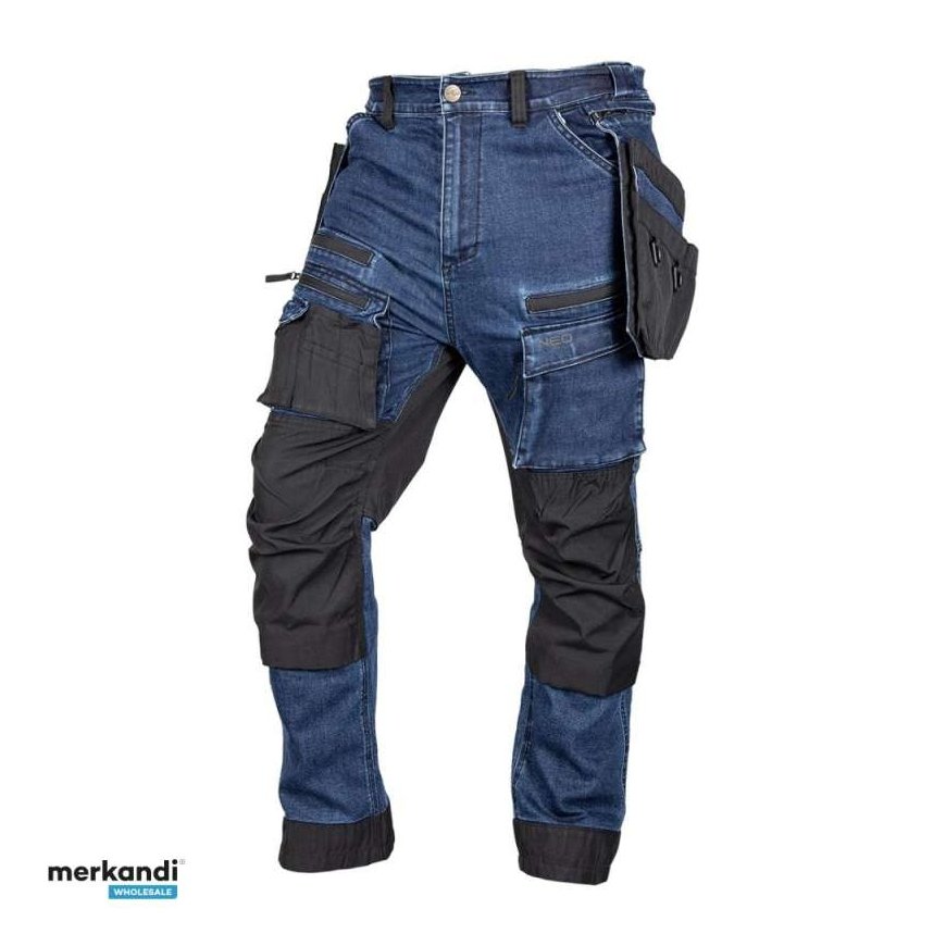 Neo Tools Denim Work Pants, with Cordura reinforcements, removable pockets, dark blue, size L – 2