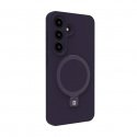 Samsung Galaxy S25 Premium Magnetic with Stand Soft Touch Silicone Case Purple
