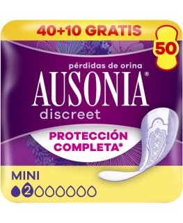 AUSONIA DISCREET mini urīna nesaturēšanas paliktņi 50 vienības