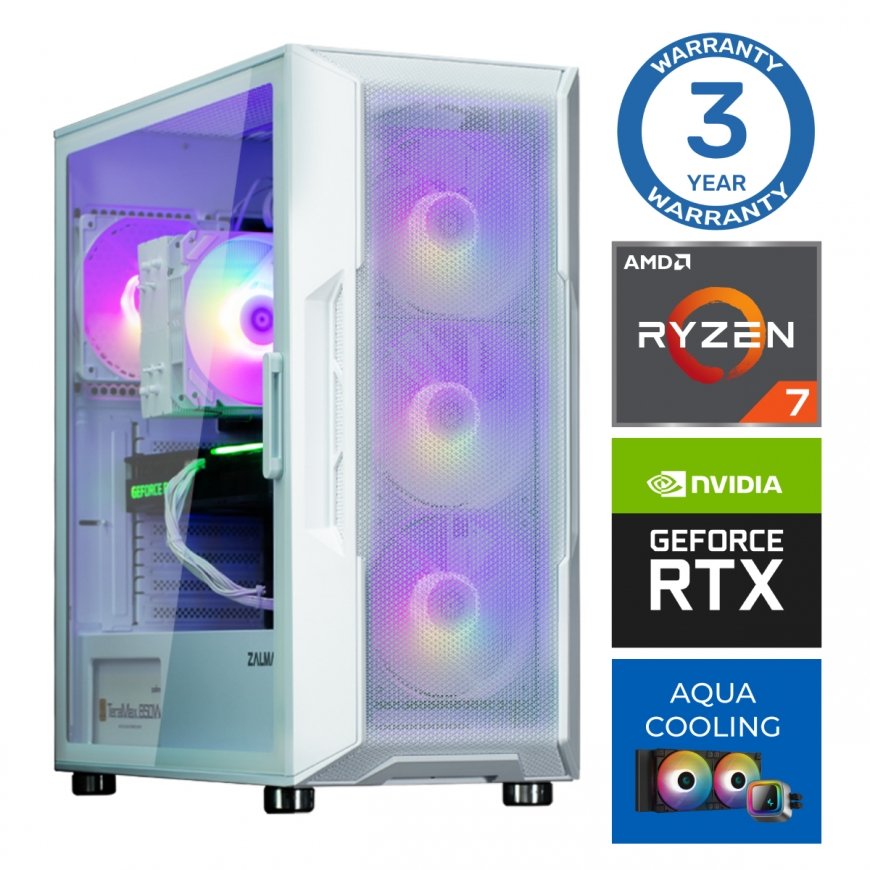 INTOP AQUA Ryzen 7 7700X 16GB DDR5 500SSD M.2 NVME+2TB RTX5050 8GB ei-OS