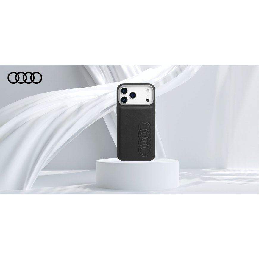 Dėklas Audi TT sintetinė oda MagSafe iPhone 17 Pro juoda