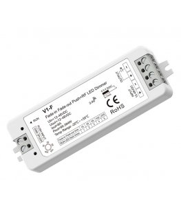 V1-F контроллер для светодиодных лент, 12-48V, 1x 8A, Push-Dimm
