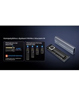 Orico M.2 NVMe SSD Enclosure, USB-C 40 Gbps, with fan, metal