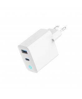 Gembird 2 Port 30W GaN USB Schnellladegerät LED Weiß TA-UC-PDQC30L-W-01