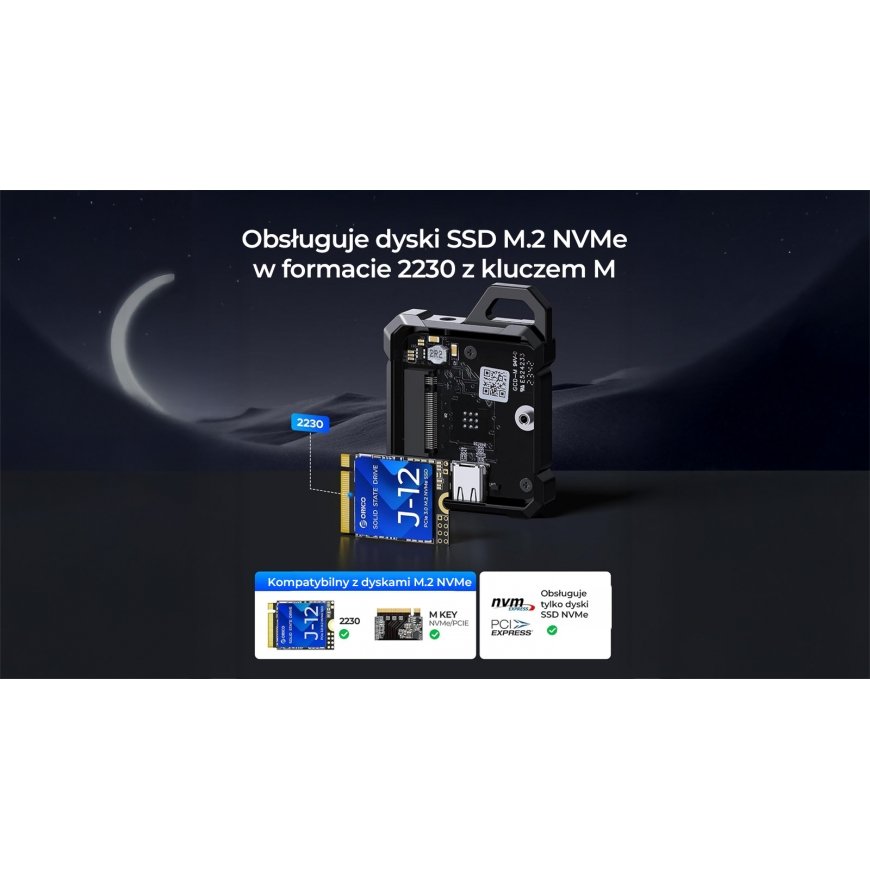 Orico Корпус для диска M.2 NVMe 2230, USB-C 10 Гбит/с, усиленный, металлический – 2