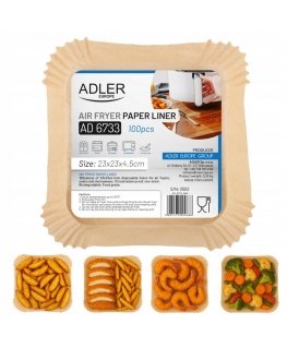 Adler AD 6733 Paper Liners for Air Fryer 23cm 100pcs
