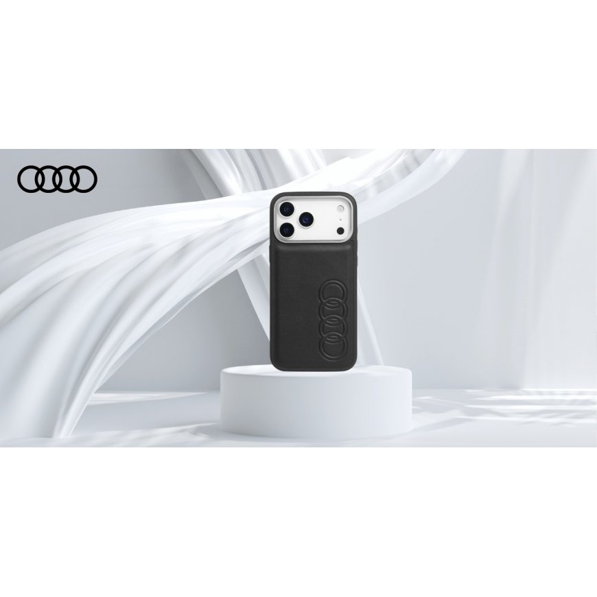 Audi TT sintētiskās ādas MagSafe vāciņš iPhone 17 Pro Max melns