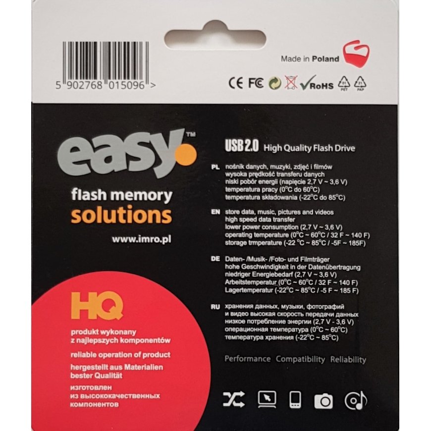 IMRO EASY/64GB USB-välkmälu USB tüüp A 2.0 Must – 2