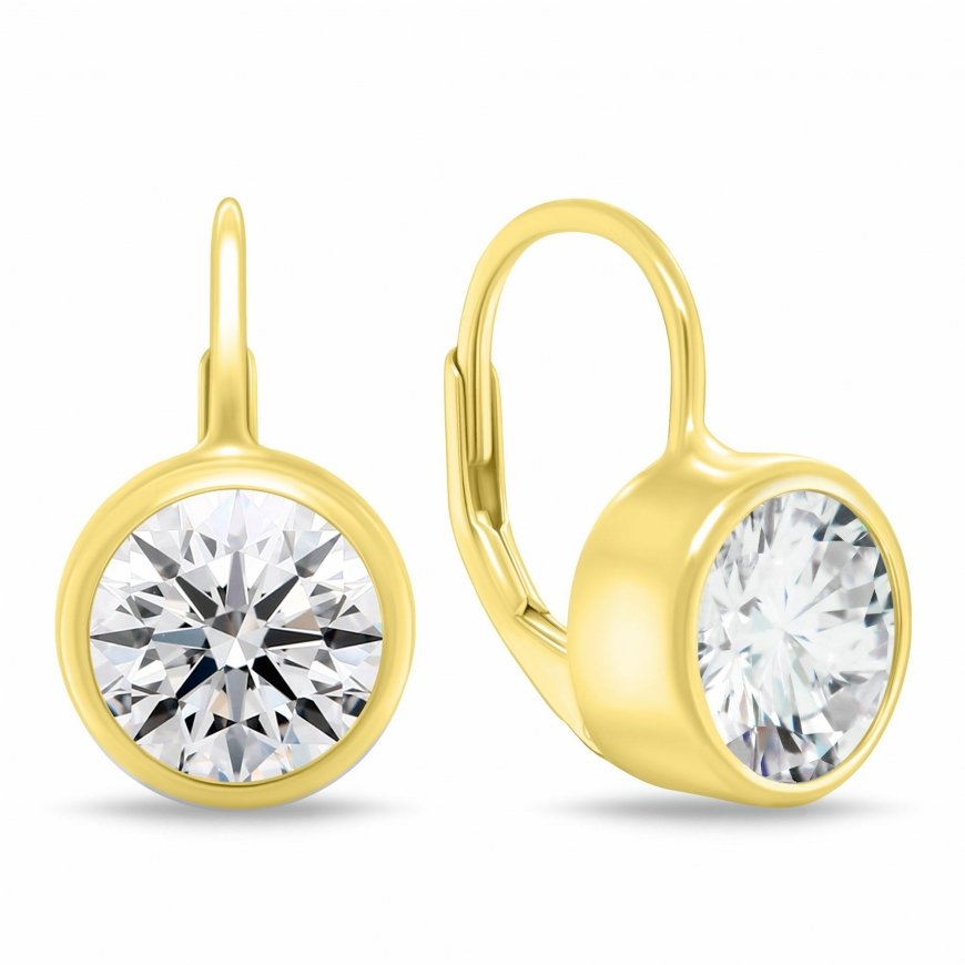 Brilio Silver Gold-plated drop-shaped earrings with cubic zirconia EA1201Y